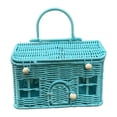 thumbnail image 1 of Woven Basket 10 Inch Vintage Hand-Woven Willow House Basket with Handle and Working Door for Christmas Gift Display Home Decor, 1 of 5