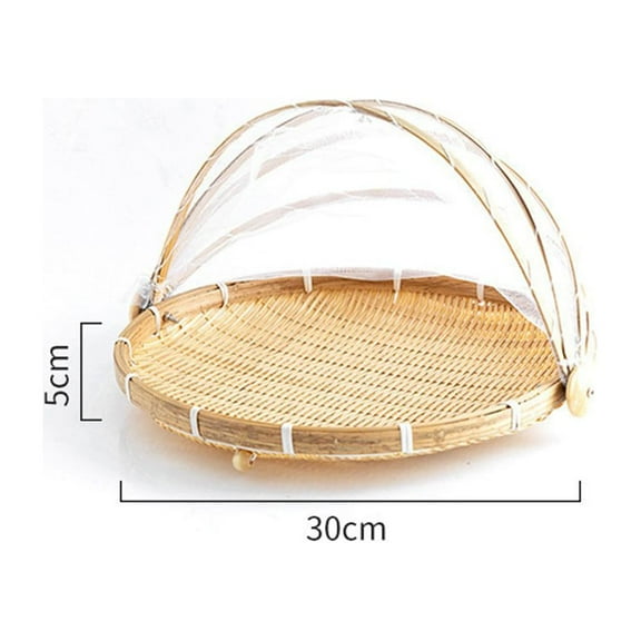 Woven Basket Anti-Mosquito Net Fruit And Vegetable Basket Dustpan Vietnamese Bamboos Mosquito Net Household Woven Mantou Basket