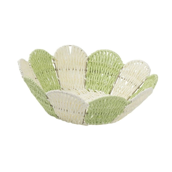 Woven Basket Desktop Organizer Sundries Container Handwoven Paper Rope for Kitchen Counter Living Room Decor
