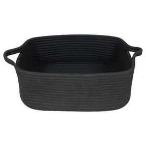 Woven Basket with Handles, Storage Baskets for Nursery, Empty Gift Basket with Ribbons, Rope Basket for teen Shower, Pet Toy Organizer, Storage for Blankets, 1 Woven Rectangular Storage Basket