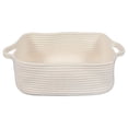 thumbnail image 1 of Woven Basket with Handles, Storage Baskets for Nursery, Empty Gift Basket with Ribbons, Rope Basket for teen Shower, Pet Toy Organizer, Storage for Blankets, 1 Woven Rectangular Storage Basket, 1 of 9