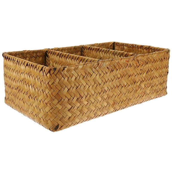 Woven Basket Organizer Large Wicker Storage with Lid Hamper