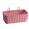 thumbnail image 1 of Woven Basket & Pink Hanging Basket, Woven Storage Basket Wall Hanging Organizer, Large Kitchen Bin for Vegetables Garlic Onions, Decorative Farmhouse Decor, by Goohae, 1 of 9