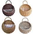 thumbnail image 1 of Woven Basket, Wall Mounted Basket, 14inRound, Rattan Construction, Hanging Planter, Indoor Display, Neutral Beige, Wall Decoration, 1 Pc, 1 of 3