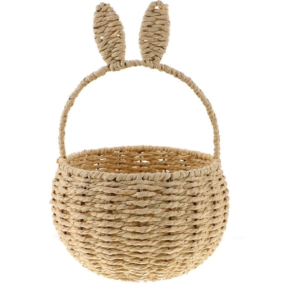 Woven Basket with Handle Rabbit Ear Flower Arrangement Basket Woven Flower Basket