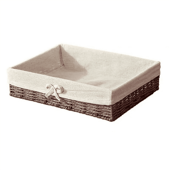 Woven Baskets Picnic Basket Storage Bread Plate Paper Rope Storage Basket for Pastries Lunch Appetizer Breakfast,A