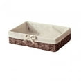 thumbnail image 1 of Woven Baskets Rectangular Organizer Bin Toilet Paper Handwoven Countertop Bin Organizer Decorative Basket for Fruits Sundries 30cmx20cmx7cm, 1 of 8