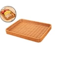 thumbnail image 1 of Woven Baskets Serving Trays with Handles, Plastic Imitation Wicker Bread Basket Rectangular Platters for Fruit, Vegetables, Breakfast, Snacks, Dining Coffee Table, 1 of 6