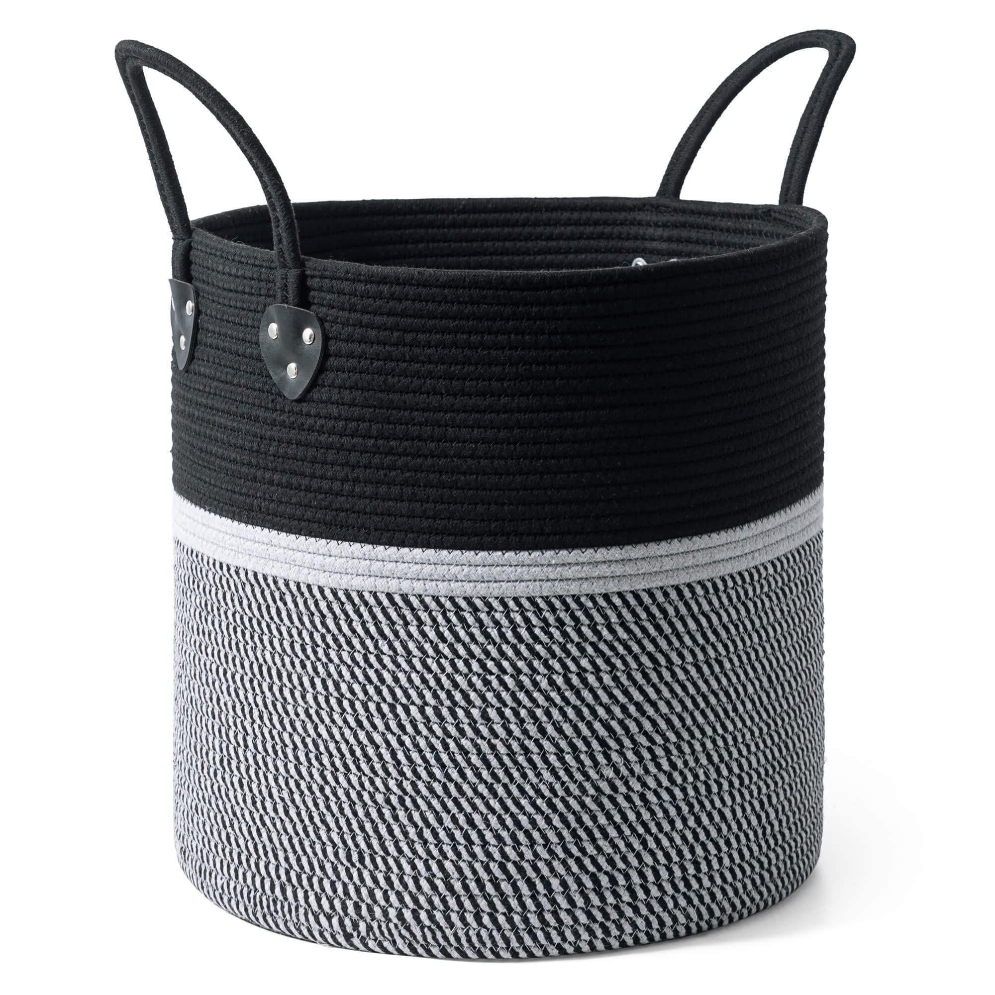 Woven Baskets for Storage, Cotton Rope Storage Basket, Blanket Storage