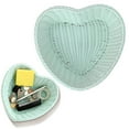 thumbnail image 1 of Woven Baskets for Storage, Heart Shaped Rattan Basket, 9.45x9.06 Inch Jewelry Organizers Basket, Plastic Candy Basket, Desktop Storage Basket, 1Pcs Snacks Basket Green, 1 of 7