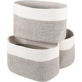 Woven Baskets for Storage Set of 3 Beige