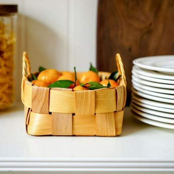 Woven Baskets with Handles Wedding Party Favors Candy Gift Basket Chip Handwoven Wood Storage Basket Crafts