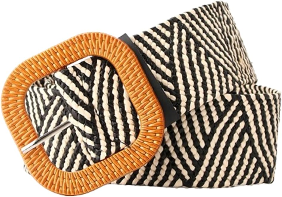 Woven Belts Women Straw Woven Elastic Waist Belt Bohemian 
