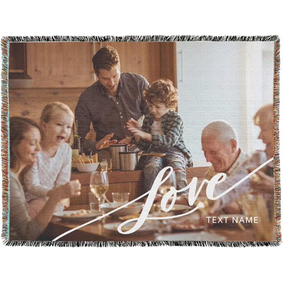 Woven Blanket Throw Personalized Photo Blanket Woven Customized Gifts for Family Friends Co-Workers on Birthday Anniversary Christmas Soft and Lightweight Blanket Woven with Fringe Blankets