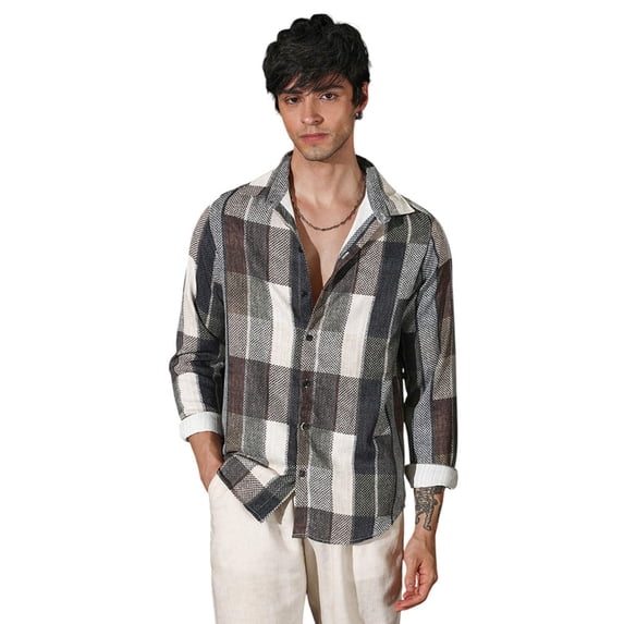 Woven-Block Oversized Shirt