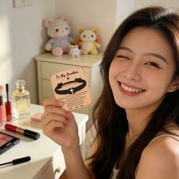 Woven Bracelet Greeting Card Brothers, Bracelet Custom Message Card Bracelet for Loved Ones Memorial (For /Grandson/ Etc.)