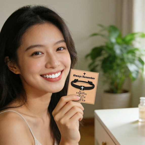 Woven Bracelet Greeting Cards, Never Fade., Bracelet Custom Message Card Bracelet for Loved Ones Memorial (For /Grandson/ Etc.)