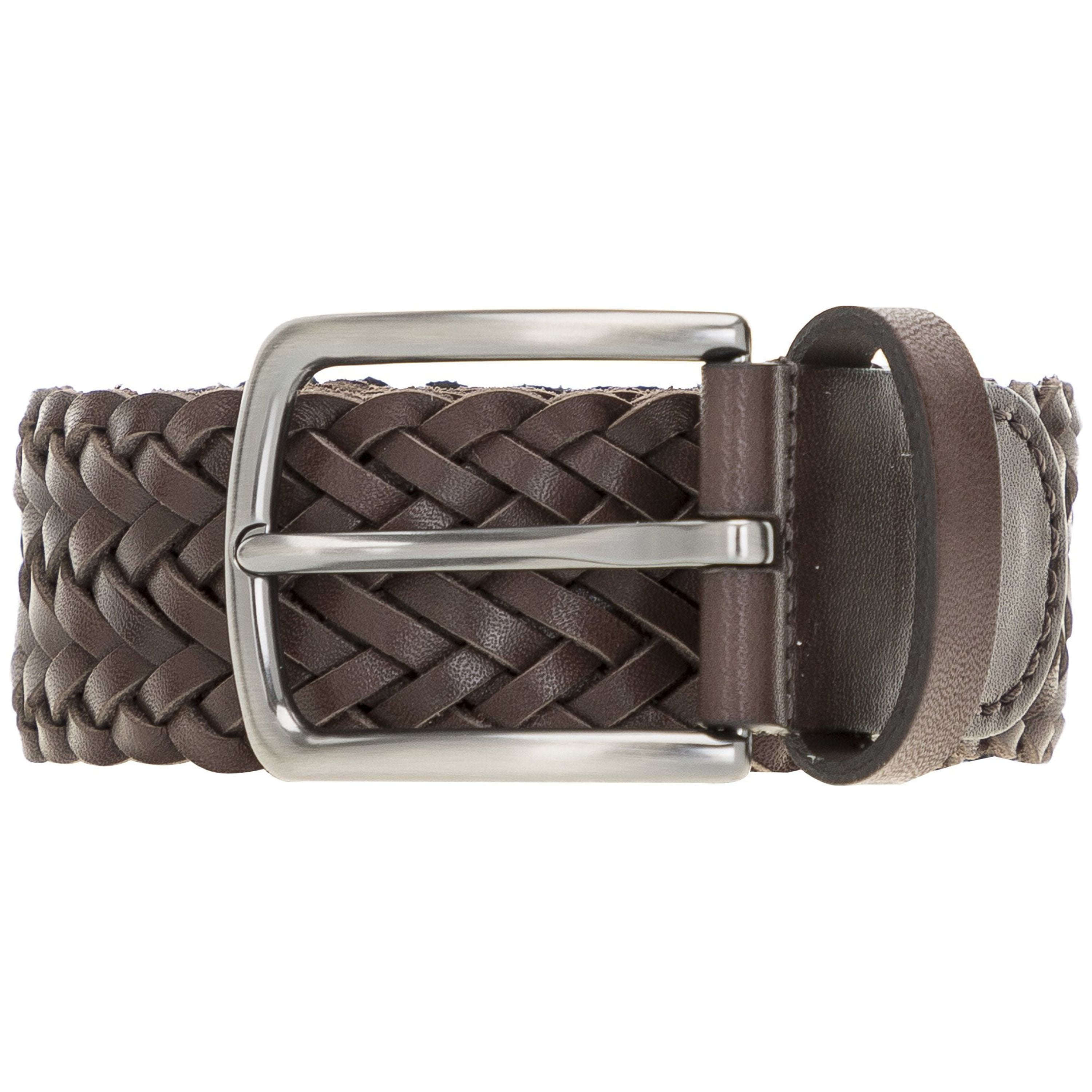 Woven leather belt - Brown