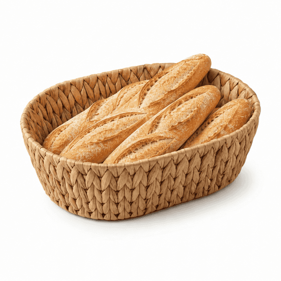 Woven Bread Basket, Handmade Rattan Bread Basket with Lid, Food-Safe, Decorative Storage Basket for Bread, Pastries, Fruits & Kitchen Counter