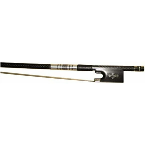 Woven Carbon Fiber Violin Bow 4/4, Fluer-de-lys Inlay Ebony Frog with Pearl Inlay Screw