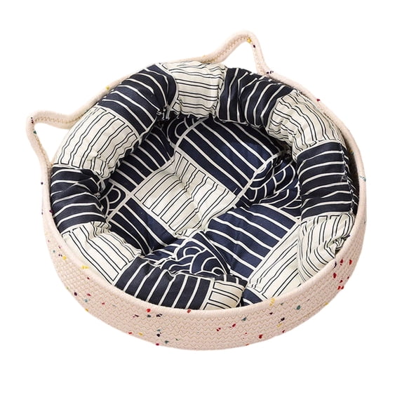 Woven Cat Bed With Removable Washable Rope Indoor Cat Round Cat Bed For Small To Large Cats Cat&