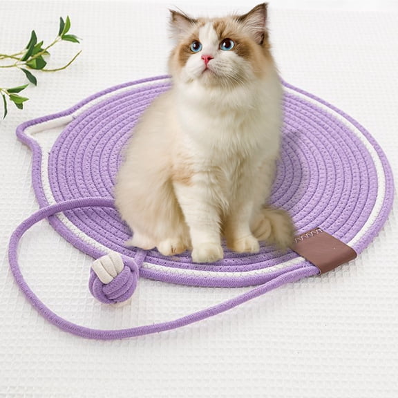 Woven Cat Scratch Mat Pad Toy Interactive Spring Balls for Indoor Furniture Protection