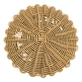 thumbnail image 1 of Woven Circular Rattan Placemat for Dining Table, Natural Handmade Rattan Coaster, Heat Resistant Non-Slip Table Mat(A), 1 of 1