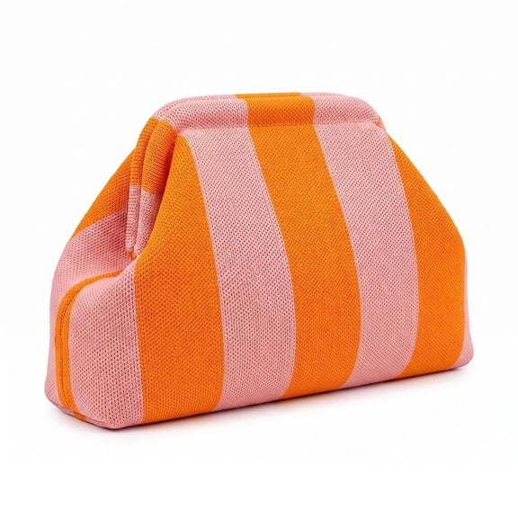 Woven Clutch Makeup Bag for Women, Elegant Stylish Large Capacity Snap Shut Cloud Everything Pouch Mahjong Tile Bag