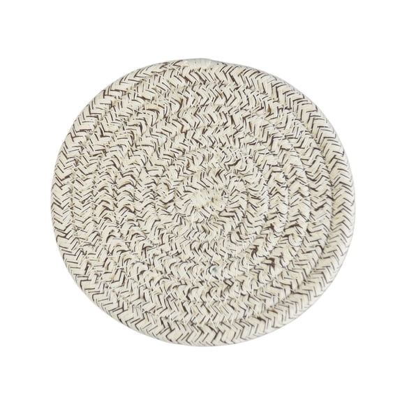 Woven Coasters Round Beige Brown Mixed 4.3 Inch Heat Resistant Mat For Coffee Drinks Home Kitchen 1 Piece