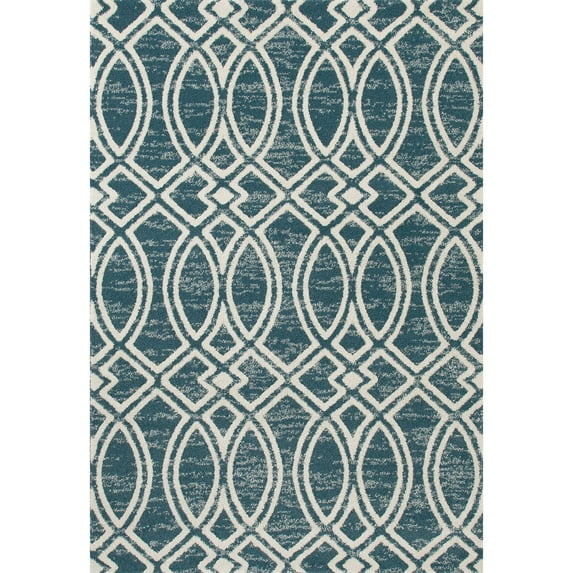 Woven Contemporary Area Rug with Trellis Design, 013