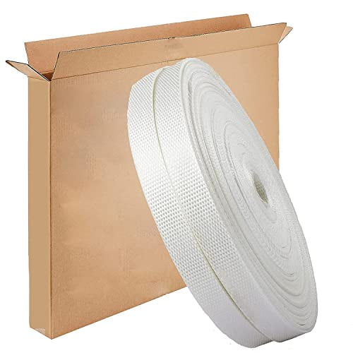 Woven Cord Strapping Roll 3/4" x 330', 2400 lbs Break Strength, White Poly Cord Strapping, Lightweight, Safe and Economical Strapping$$Tools & Hardware Other