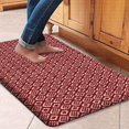 thumbnail image 1 of Cotton Kitchen Mat Cushioned Anti-Fatigue Rug, Non-Slip Mats Comfort Foam Rug for Kitchen, Office, Sink, Laundry - 18''x30'' IKAT BURGUNDY, 1 of 5