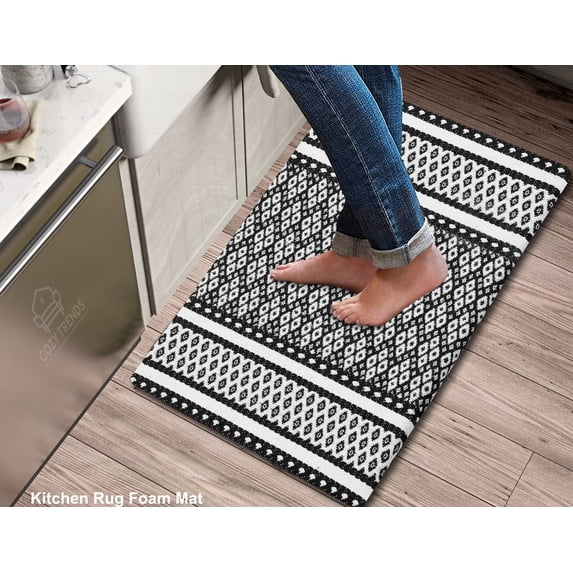 Woven Cotton Anti-Fatigue Kitchen Mats: Non-Slip Support for Culinary Comfort 18x30 Inches