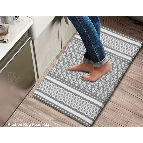 Woven Cotton Anti-Fatigue Kitchen Mats: Non-Slip Support for Culinary Comfort 18x30 Inches