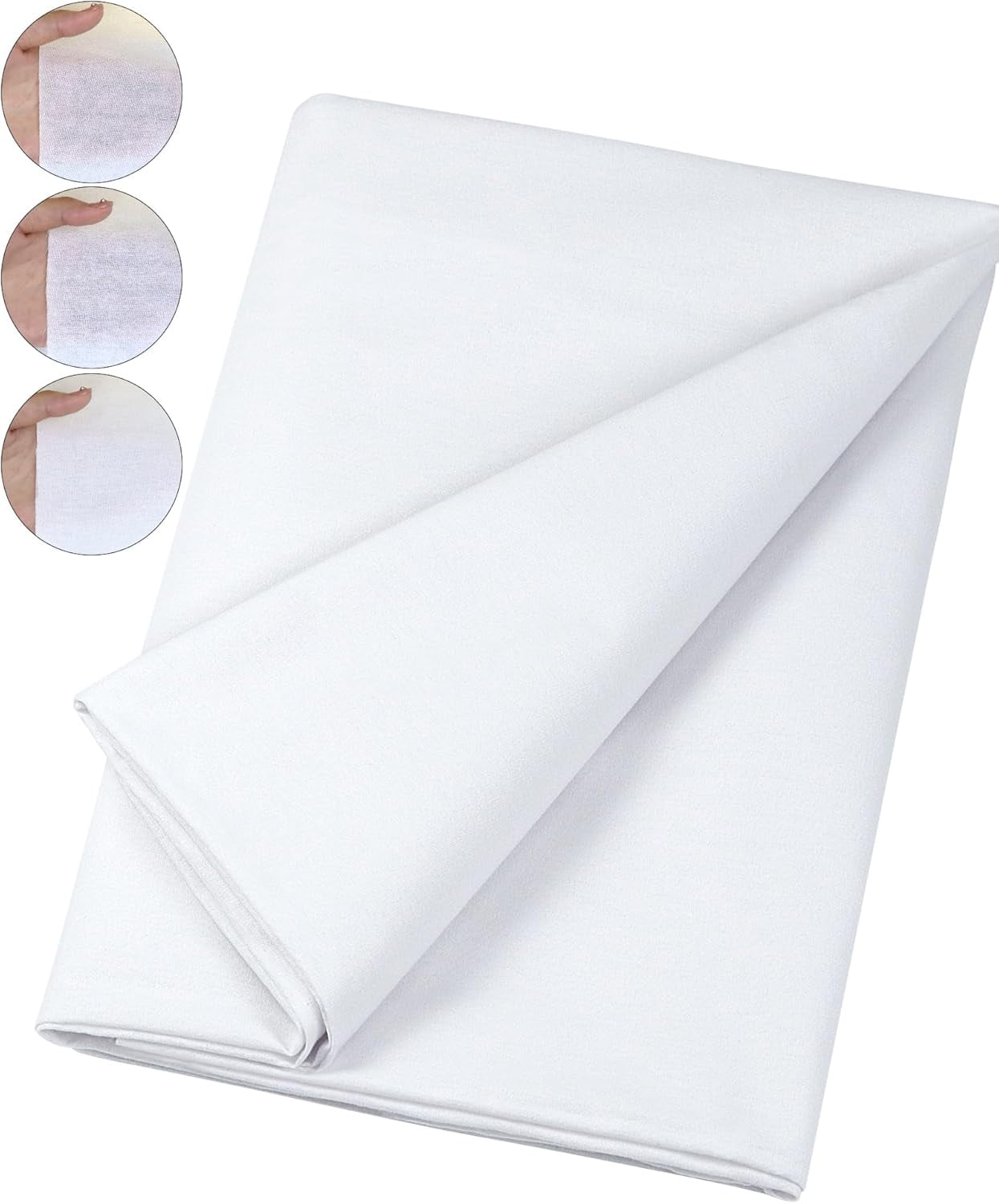 Woven Cotton Iron-On Fusible Interfacing: 44 inch X 2 Yards White Lightweight 100% Cotton Single-Sided Interfacing for t-Shirt Blouses Dress Collars DIY Crafts Supplies