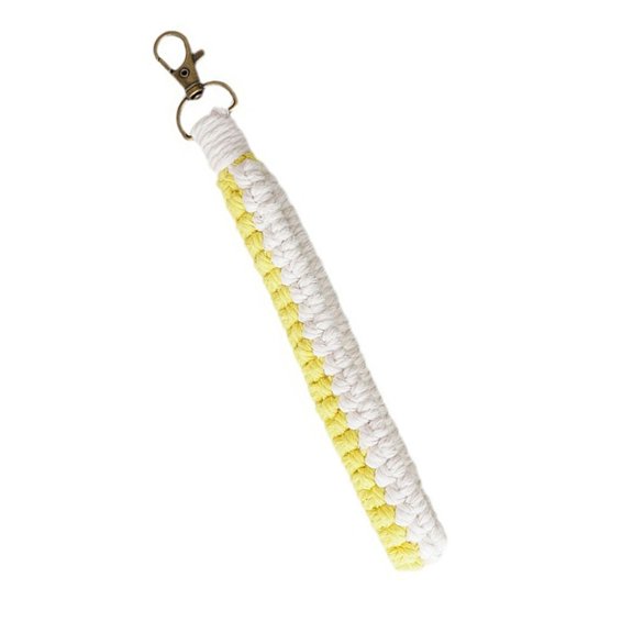Woven Cotton Key Rings Pendant Soft Textured Colorful Braided Keychain Ornament