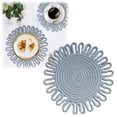 thumbnail image 1 of Woven Cotton Placemat Table Mat Heat-Resistant Pot Cushion 7.1in 18cm Light Gray, 1 of 7