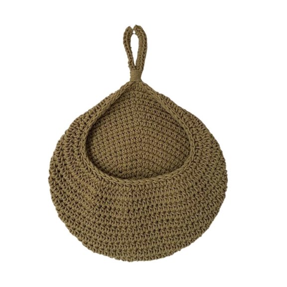 Woven Cotton Rope Droplet Wall Hanging Storage Net for Caravan/Rental