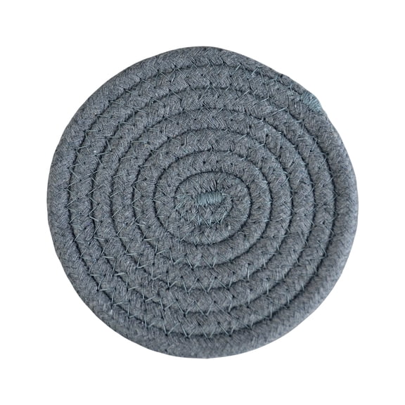 Woven Cotton Round Coasters, Trivets for Hot Dishes, Pots and Pans, Hot Pads, Pot Holders for Kitchen, Heat Resistant Mat Protect Counter, Coasters Set Home Essentials Farmhouse Decor, Dark Gray