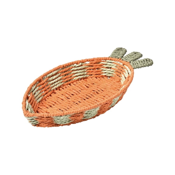 Woven Creative Carrot Shape Storage Basket Easter Home Desktop Fruit Snacks Sundries Storage Tray Holiday Decoration Gifts Iron Material