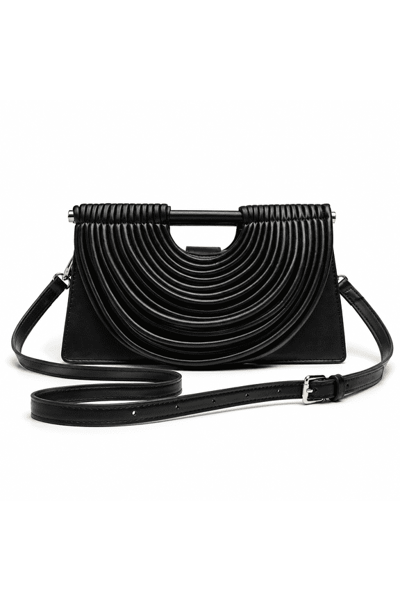 Woven Crossbody Bag for Women, PU Faux Leather Trapezoid Shoulder Handbag with Tassel Detail, Multi-Way Purse for Daily Outing, Shopping, Travel, 11.4 x 3.3 x 5.1 in