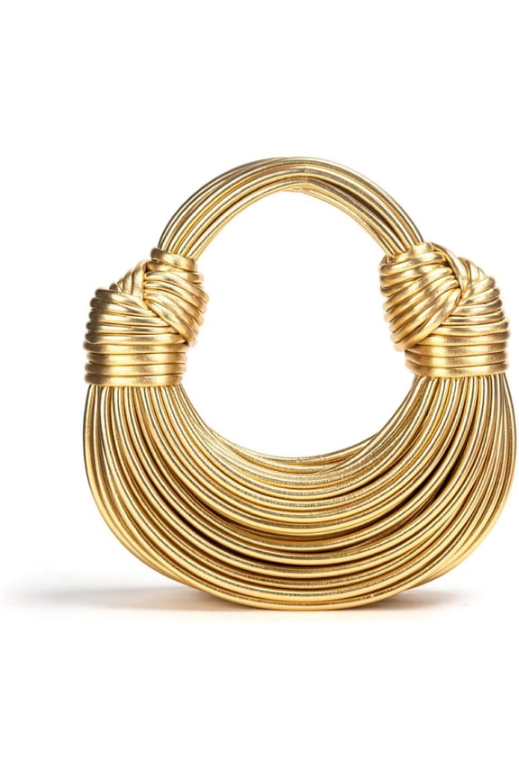 Woven Crossbody Bag for Women, Small Leather Clutch Purse, Knotted Bread Handbag, Top Handle Noodles Satchel Bag.