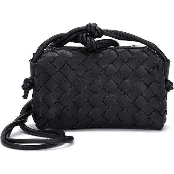 Woven Crossbody Bags For Women, Small Handmade Purse Clutch Shoulderbag Handbag, Zipper Closure