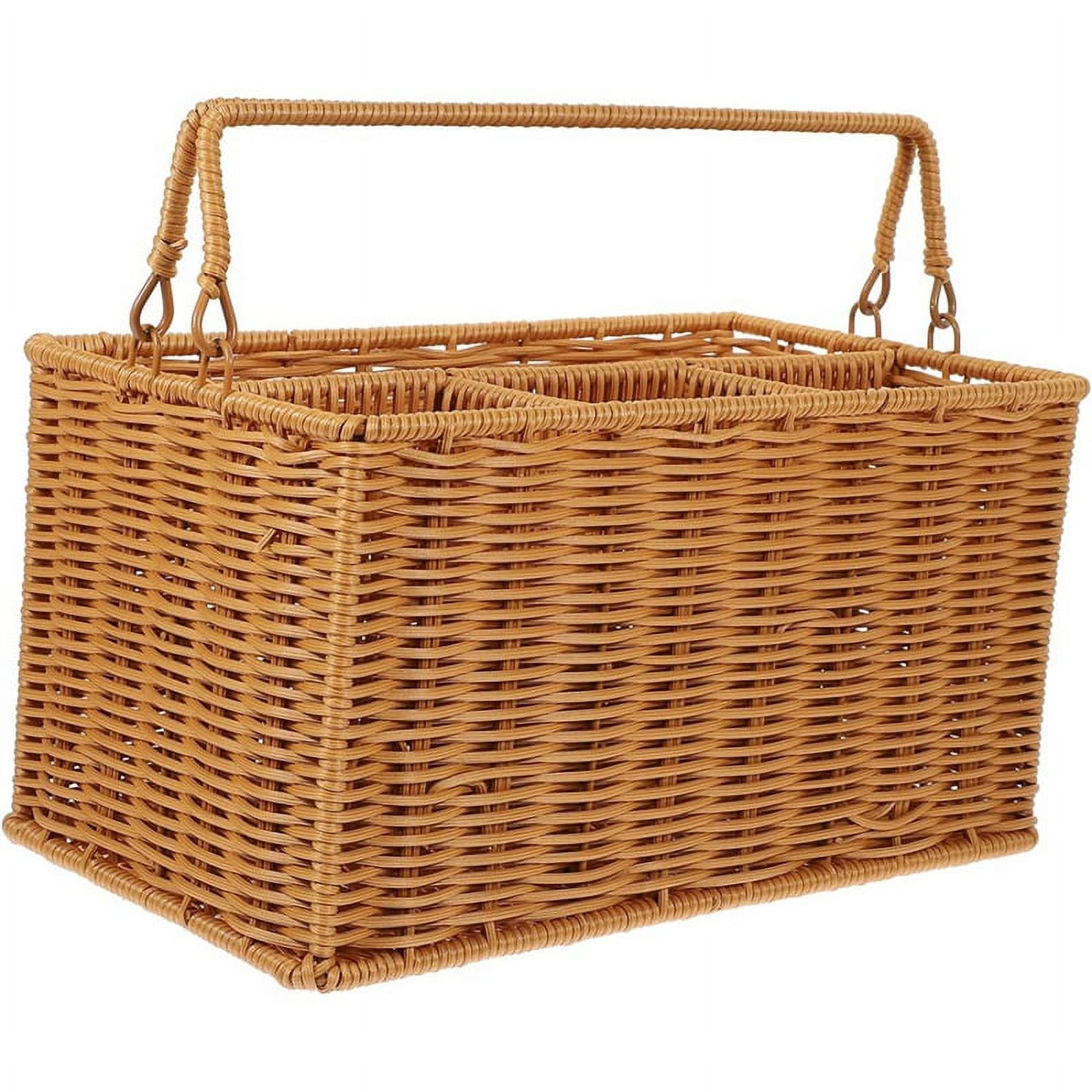 Woven Cutlery Storage Basket Outdoor Silverware Cadd-Y Utensil Organizer Cutlery Organizer Cutlery Holder Basket