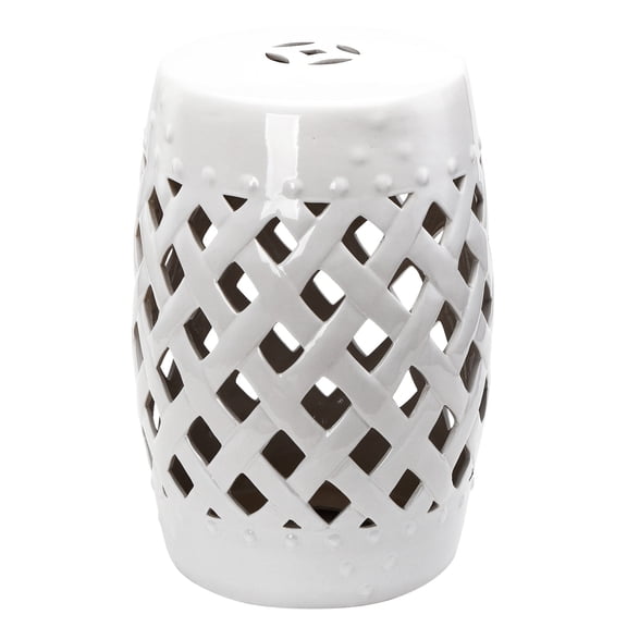 Woven Design Ceramic Stool, High - quality Material / Perfect for Patio Decor, Easy to Clean