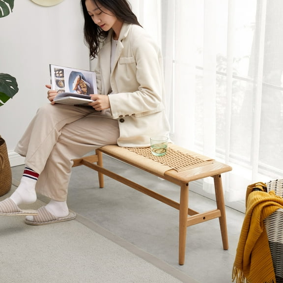 Woven Design, for Dining Room/Bedroom, Comfortable Design, Handwoven Cane Seat, Seamlessly Blends Style, Solid Wood