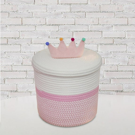 Woven Desk Storage Basket Desktop Sundries Organizer Serving Basket Portable Cosmetic Organizer for Bedroom Household Kitchen 22x25cm