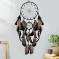 thumbnail image 1 of Woven Dreamcatcher Wall Hanging, Handmade Macrame Home Decor with Feathers, Bohemian Style Room Decor for Bedroom, Living Room and Office(Gray), 1 of 5