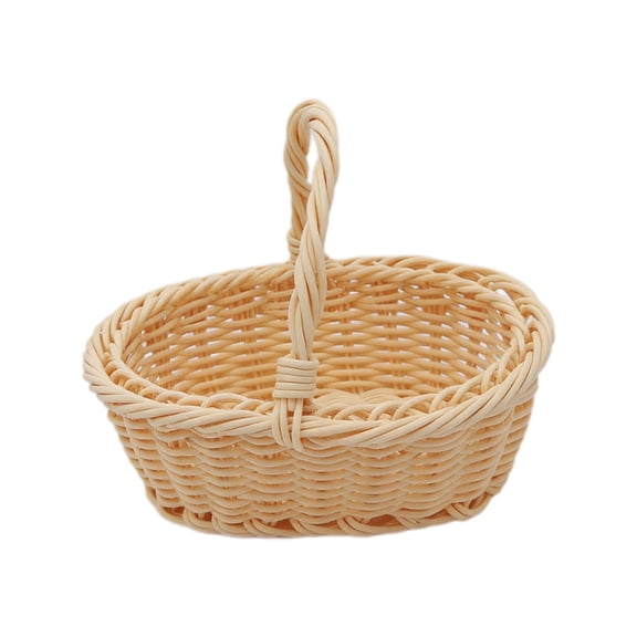 Woven Easter Tote Basket Imitation Rattan Storage For Eggs Small Items Spring Home Decor