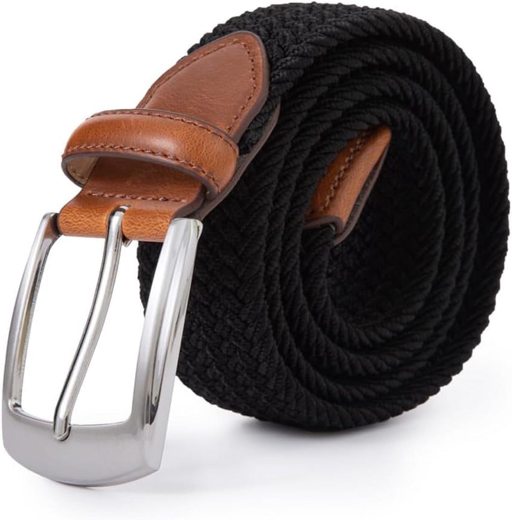 6438 Elastic Braided Belt – Unisex Multicolored Woven Stretch For Womens Canvas Elastic Fabric Woven Stretch Multicolored Braided  main image 2